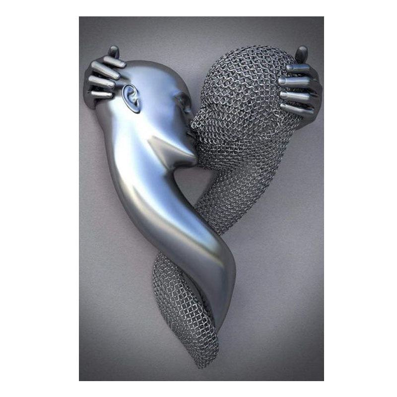 Modern Art Painting Canvas. Metal Carving Photo Art. Living Room Wall Decor. Romantic Abstract Home Decor. WickedYo.